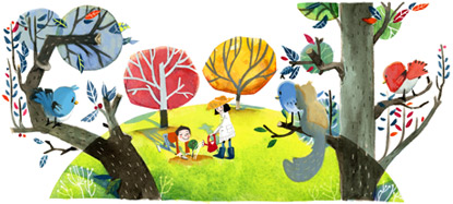 Google涂鸦植树节主题