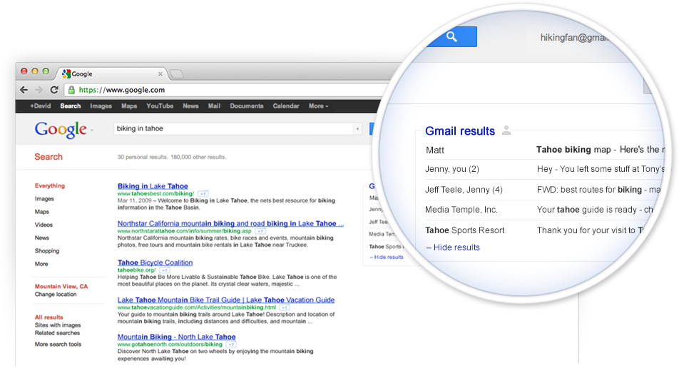 Gmail个人邮件信息将纳入谷歌搜索