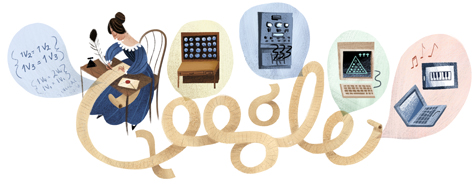 Google doodle：阿达·奥古斯塔诞辰197周年