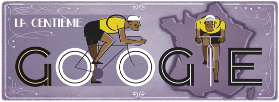 Google doodle：环法自行车赛100周年