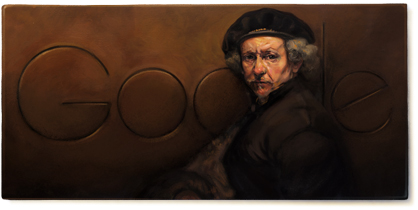 Google doodle：荷兰画家伦勃朗诞辰407周年