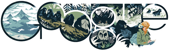 Google doodle：戴安·弗西诞辰82周年