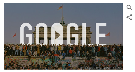 谷歌香港主页纪念柏林墙倒塌25周年