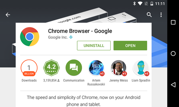Android版Chrome浏览器下载量破10亿