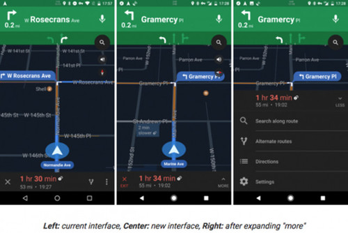 谷歌地图测试新用户界面