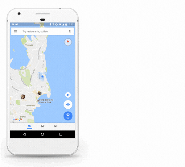 谷歌地图推位置分享功能