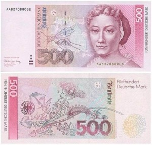 德国 1992 年发行的 500 马克纸币